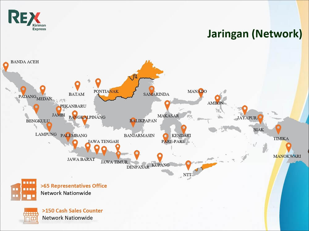 lokasi jaringan ekspedisi rex express