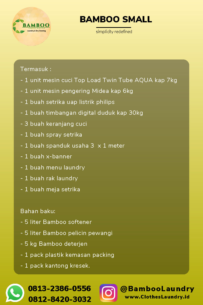 Bamboo bisnis laundry menjanjikan paket small 3