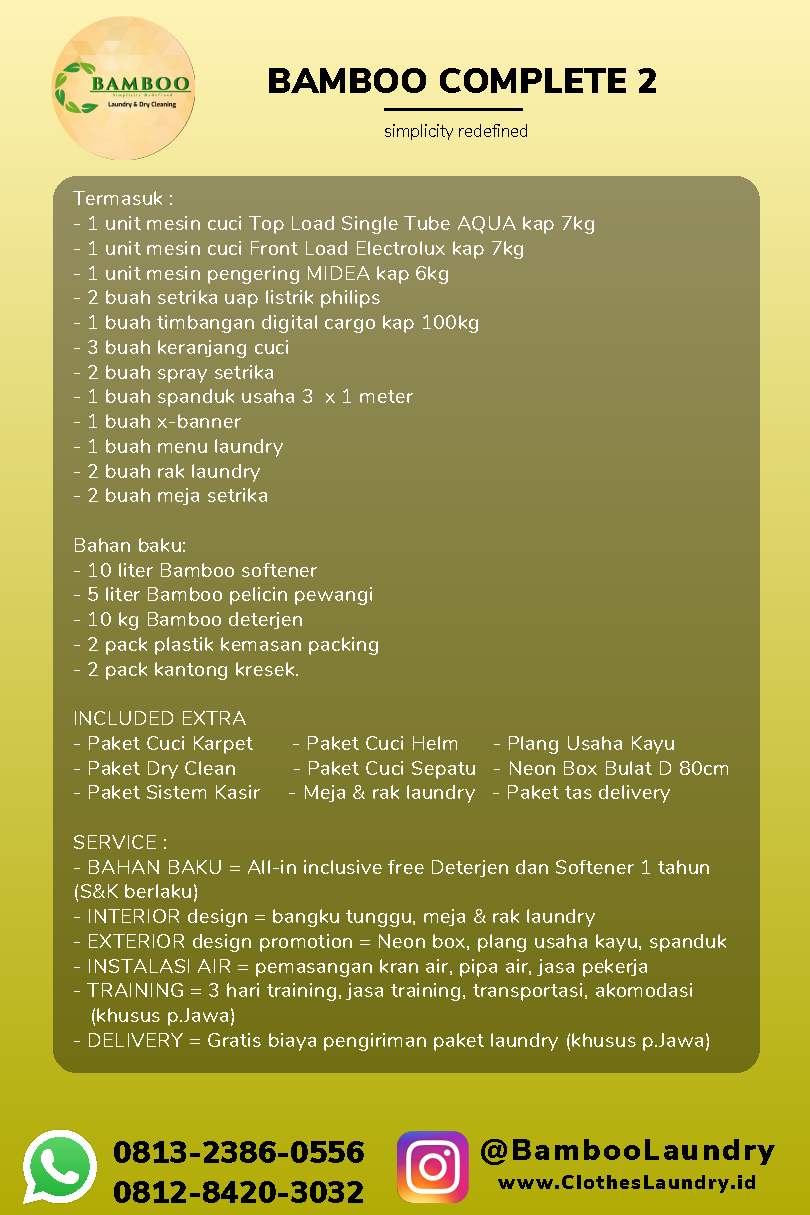 Bamboo paket komplit usaha laundry 8