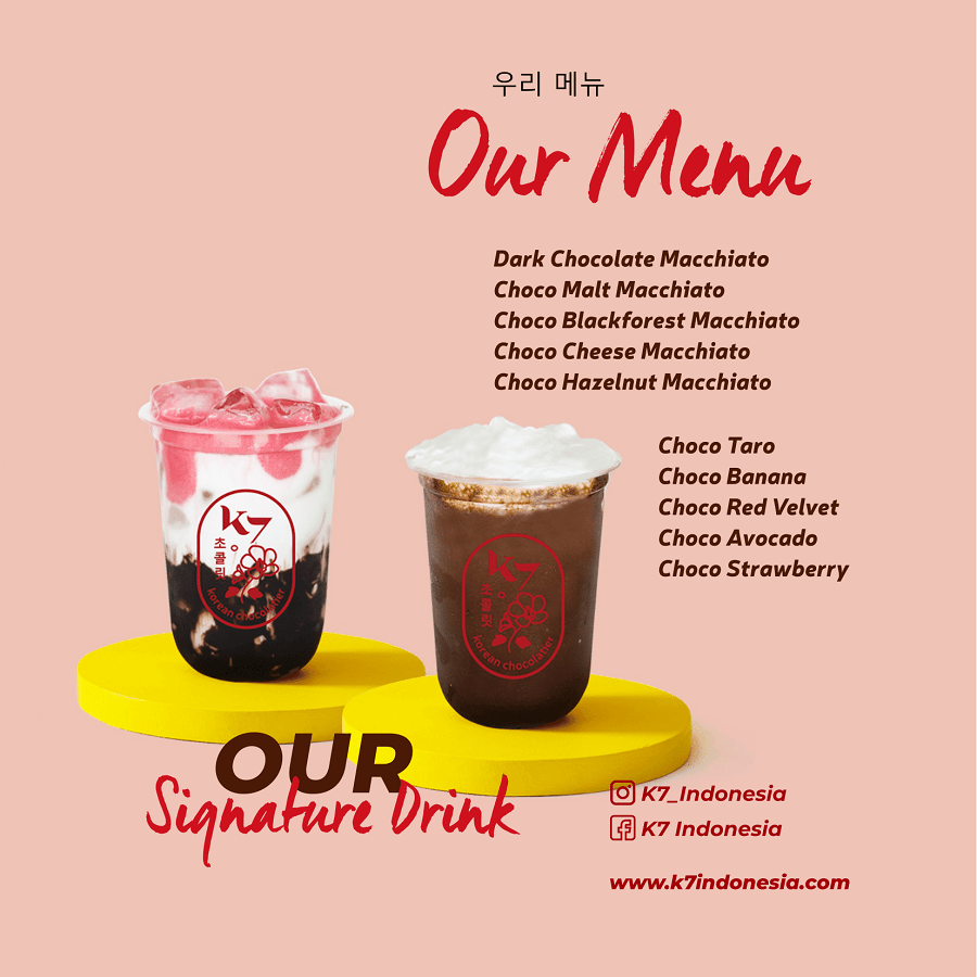 menu chocolate signature k7