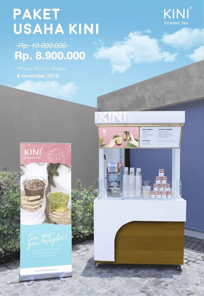 gambar paket franchise booth kini cheese tea