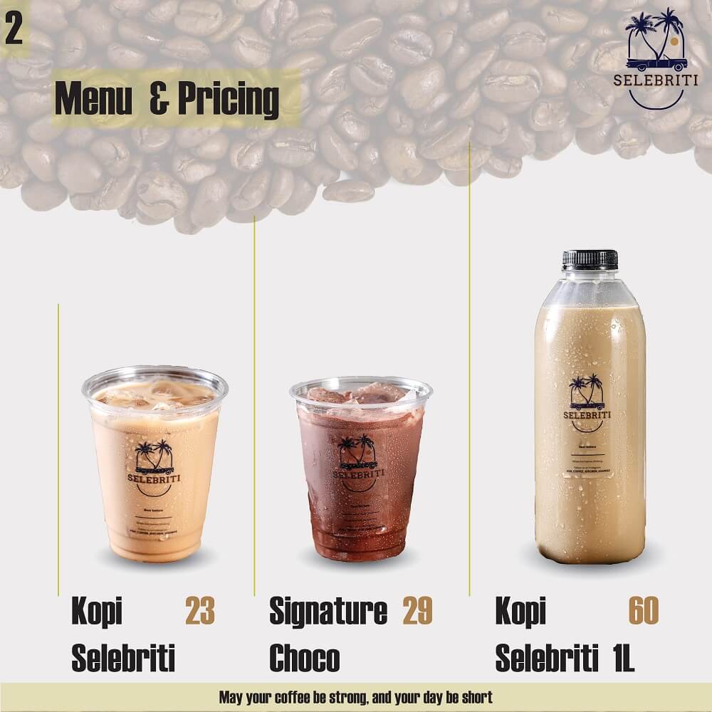 menu dan harga kopi selebriti