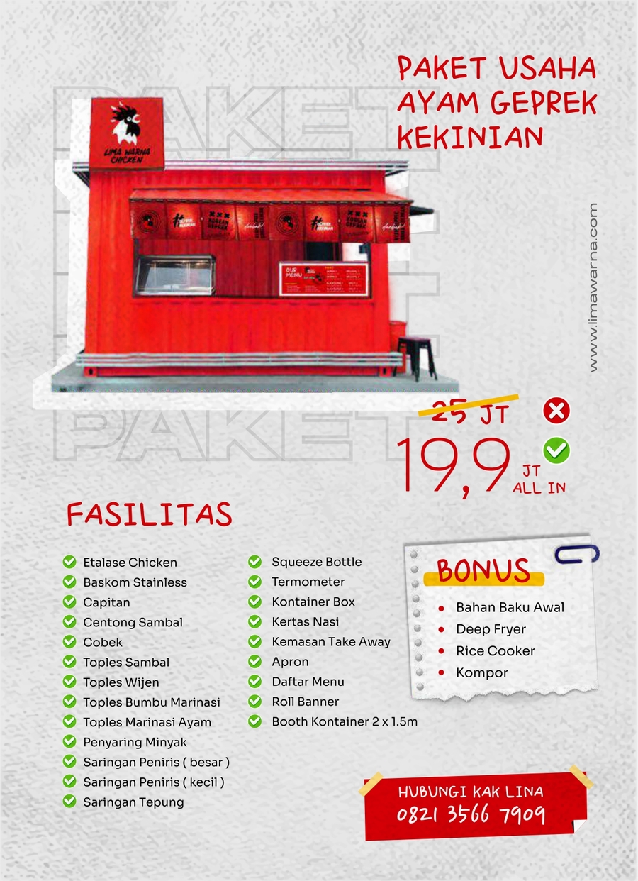 diskon paket usaha ayam geprek korea