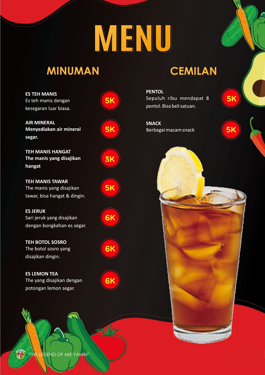 harga menu pendamping
