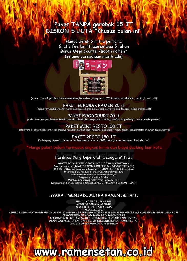 14 peluang usaha franchise ramen setan