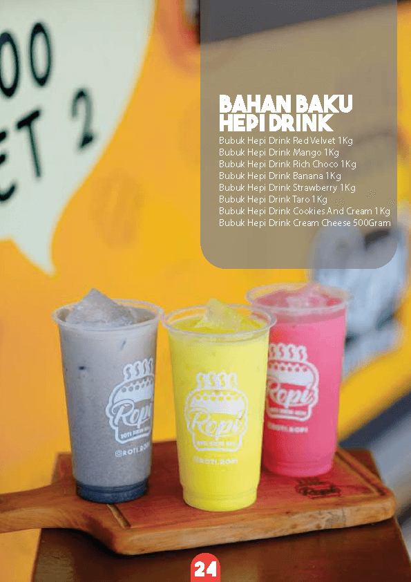 bahan baku hepi drink ropi 25