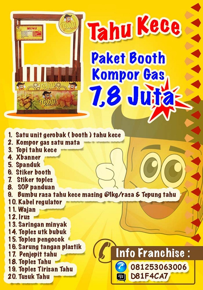 gambar paket waralaba makanan tahu kece