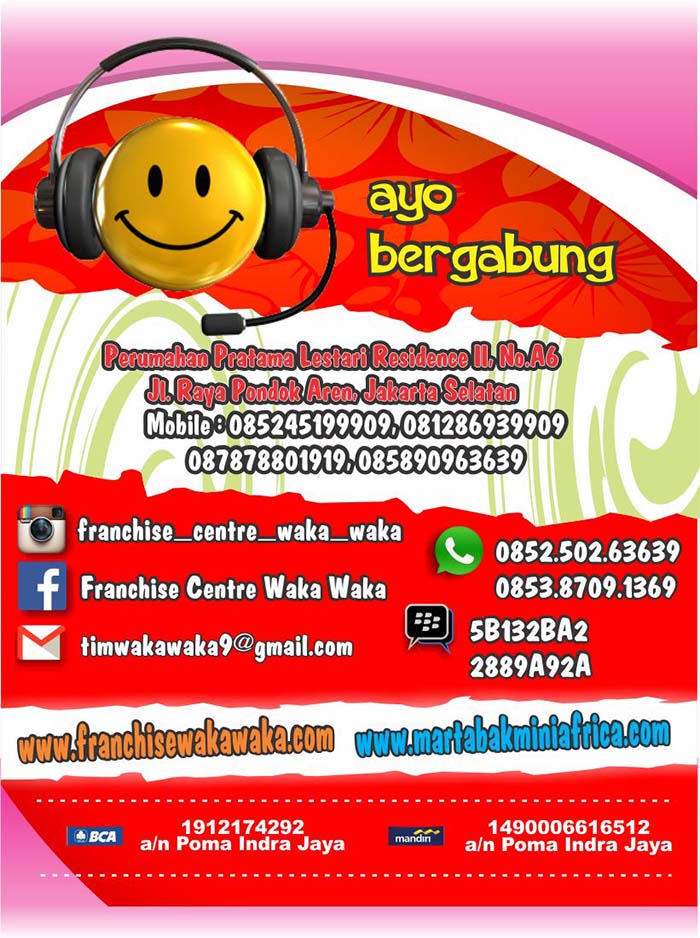 20 franchise peluang usaha martabak mini africa waka waka